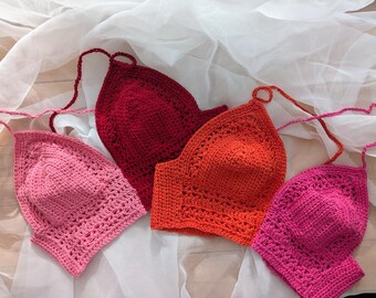 Duo Colour Bralette | Crochet Crop Top | Corset Back Festival/Rave Top