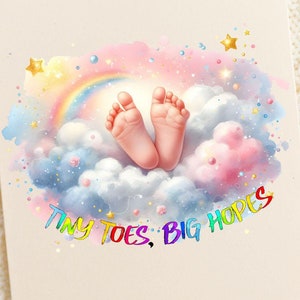 Aquarell Babyfüße Digitales PNG Babypartygeschenk, Kinderzimmer Wandkunst, Baby-Geburtstagsfeier Grußkarte Sublimation, Kinderzimmer-Babykleidung Png