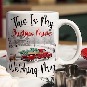 これは私のクリスマス映画鑑賞マグカップ PNG デザイン デジタル ダウンロード、クリスマス映画 PNG ラップ、クリスマス マグカップ png ダウンロード