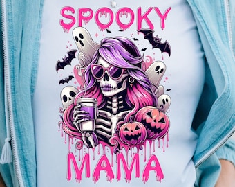Sassy Skeleton Mama PNG, Funny Halloween Mom Shirt Design, Spooky Mama Sublimation, Instant Digital Download