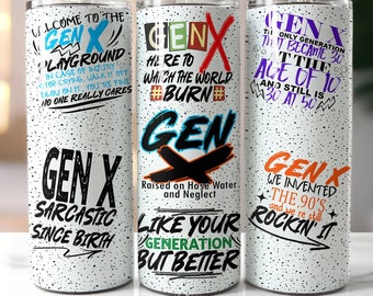 GEN X Raised On Hose Water & Neglect 20 oz Skinny Tumbler Wrap, Generation Tumbler Sublimation, Dad Tumbler Gift, Gen X PNG Digital Download