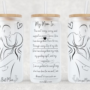 Mom Gift Libbey 16oz Glass Can Tumbler Design, Mothers Day PNG Glass Can, Mother&#39;s Day Libbey 16oz Tumbler Wrap, Png Digital Download Only