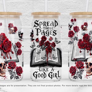 Smut Readers 16oz Glass Can Wrap PNG – A funny reading Libbey Glass sublimation for book lovers! Perfect spicy reader gift, Digital download