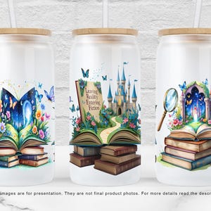 Book Lover Libbey Glass Can Wrap: Leaving Reality Design (Digital Download)