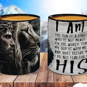 I Am The Son of a King Mug Sublimation Design, Christian Jesus 11oz and 15oz Mug Wrap, Lion of Judah, Christian Gift, PNG Digital Download