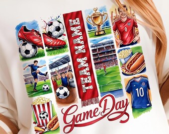 Game Day Soccer Coquette PNG: Brushstroke Design (Digital Download)