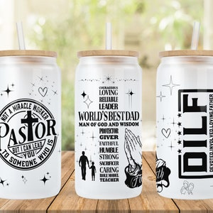 Papá, hombre de fe, lata de vidrio de 16 oz PNG, regalo para él, diseño de sublimación, regalo de cumpleaños para papá, lata de vidrio Libbey PNG, descarga DIGITAL SOLAMENTE