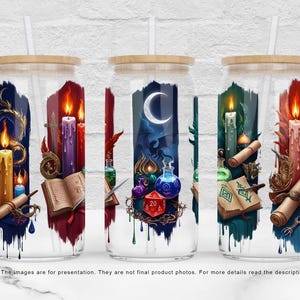 Wizard Brushstroke 16oz Glass Can Wrap, Wizard Libby Glass Sublimation Design, Gothic Libbey Glass Can Tumbler Design, PNG Digital Download