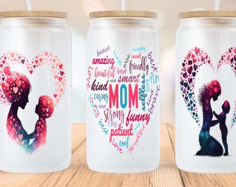 Mom Life Libbey Glass Wrap PNG: Mother's Day Tumbler Design (Digital Download)