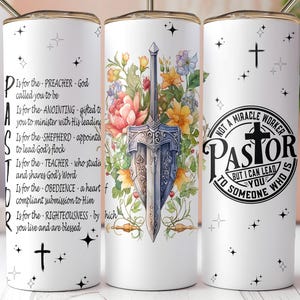 Regalo di apprezzamento per il pastore / Bicchiere sottile da 20 once con versetto della Bibbia in formato PNG / Design a sublimazione per fede cristiana / Download digitale
