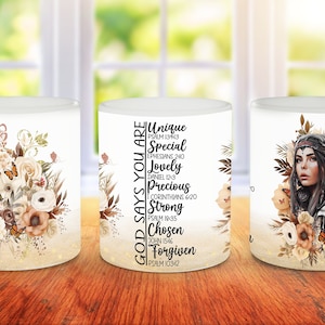 God Says You Are Lovely Mug Sublimation Design, Christian Jesus 11oz and 15oz Mug Wrap, Christian Gift, PNG Digital Download