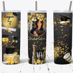 2025 Photo Graduation Tumbler Wrap: Sublimation Design (Digital Download)