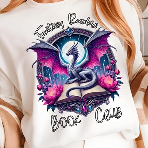 Romantasy Book Club PNG: Dragon Bookish Sublimation Design (Digital Download)