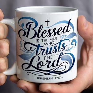 Christian Man 11 oz and 15 oz Full Mug Wrap Template, Dad Birthday Gift Png, Religious Sublimation Png Design, Jesus PNG, Bible Verse Png