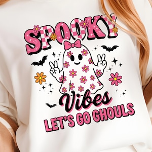 Spooky Vibes PNG Sublimation, Halloween Varsity Png, Spooky Halloween png, Retro Halloween Spooky Season Digital Download, Checkered Design