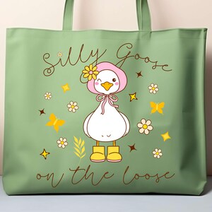 Silly Goose On The Loose PNG, Funny Goose Meme Shirt, Retro Cottagecore Sublimation, Trendy Goose Design, Digital Download Original Art