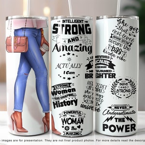 Starke Frau Tumbler Wrap, 20 Unzen Skinny Tumbler, Boss Babe Becher Design, Boss Lady Tumbler Wrap, Mädchen Boss Png - NUR PNG digitaler Download