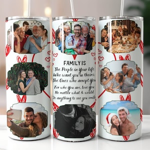 Familienfotocollage 20 Unzen Tumbler Design (PNG Digital Download)