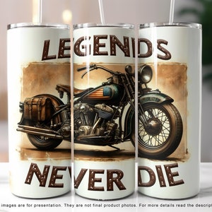 Indische Vintage Motorrad-Wrap: Legends Never Die (PNG Digital Download)