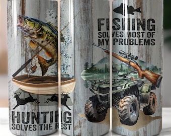 Fishing Hunting Tumbler Design: Funny Outdoorsman Gift (PNG Digital Download)
