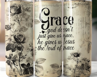 Floral Bible Verse Affirmations Sublimation Design, 20 oz Skinny Tumbler Sublimation Design, Christian Tumbler Wrap, Bible Verse Tumbler PNG