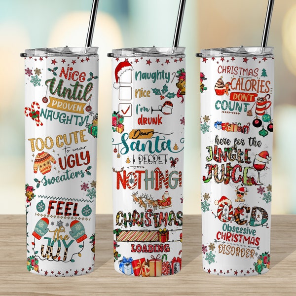 Sarcastic Christmas Quotes 20oz Skinny Tumbler, Funny Christmas Png, Christmas Quotes PNG, Christmas Tumbler Wrap, PNG File Digital Download