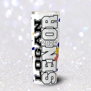 Senior Graduation 2026 College Football Tumbler Wrap PNG: Add Photo and Name (Digital Download) image 6