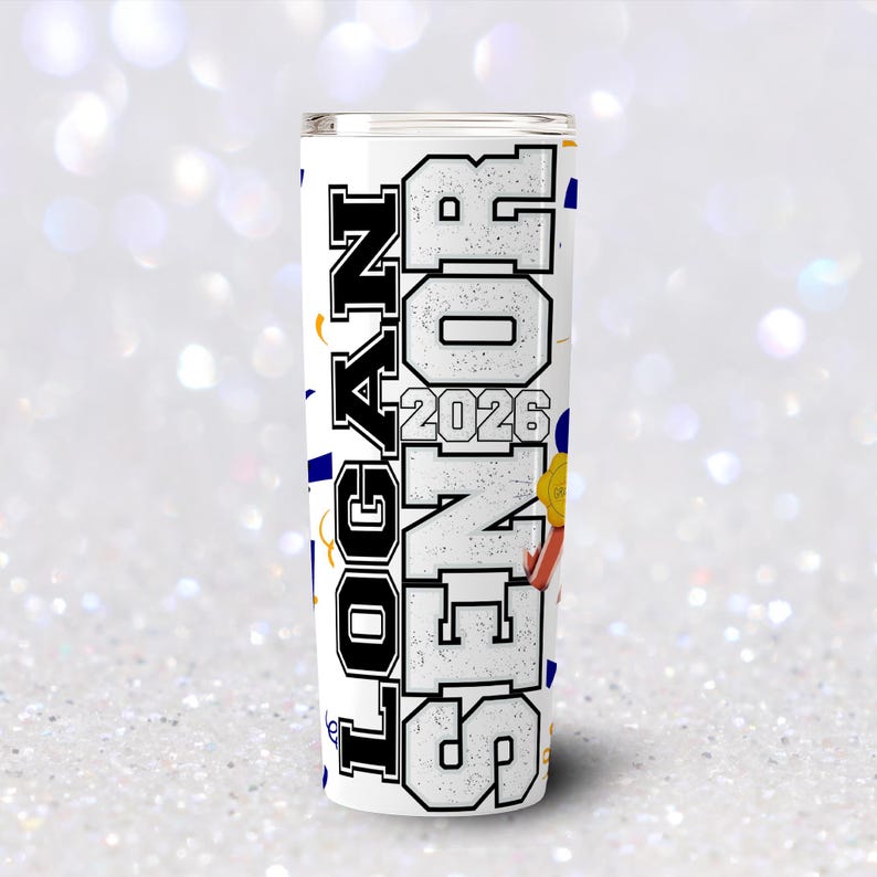 Senior Graduation 2026 College Football Tumbler Wrap PNG: Add Photo and Name (Digital Download) image 6
