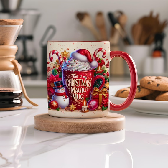 This is My Christmas Magic Mug PNG Design Digital Download, Christmas 11oz & 15oz Mug Png wrap, Christmas Holiday Mug png Sublimation Design