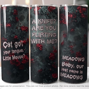 Haunting, Adeline Quotes Tumbler Wrap sublimatieontwerp, cadeau donkere romantiek minnaar, 20oz skinny Tumbler Wrap, boekenliefhebber digitale png-download