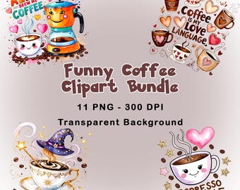 Bundel met 11 grappige koffie-PNG's, grappige koffiecitaten, grappige koffie-uitspraken, Caffeine Queen, cadeaus voor koffieliefhebbers, koffiehumor PNG-digitale bestanden