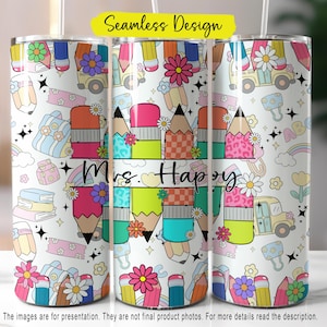 Teacher Name Tumbler Wrap PNG: Teacher Life Sublimation Design (Digital Download)