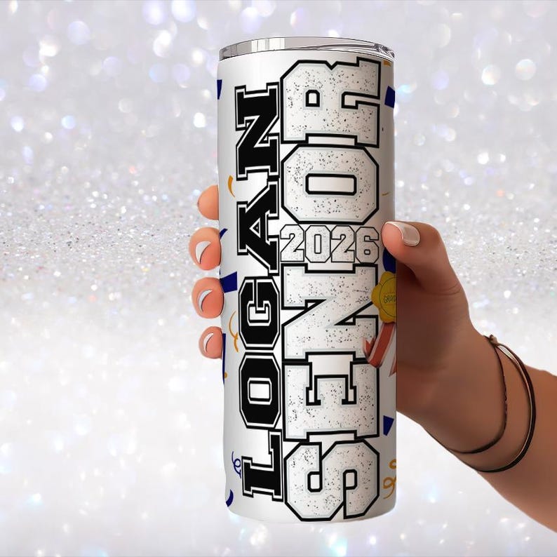 Senior Graduation 2026 College Football Tumbler Wrap PNG: Add Photo and Name (Digital Download) image 5