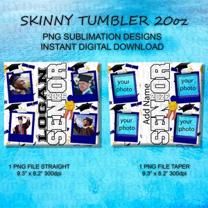 Senior Graduation 2026 College Football Tumbler Wrap PNG: Add Photo and Name (Digital Download) image 7