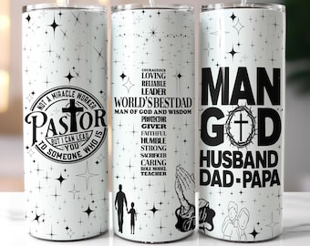 Dad Man of Faith 20oz Skinny Tumbler Wrap Gift for Him Sublimation Design, Dad Birthday Gift PNG Design for Tumbler, DIGITAL Download ONLY