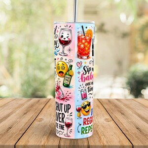 Cheers to Pour Decisions 20oz Skinny Tumbler Wrap, Cocktail Alcohol PNG, Funny Drinking Sublimation Design, Cup Wrap, Digital Download