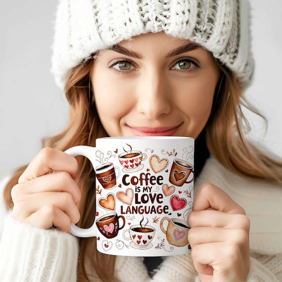 Coffee Is My 11oz & 15oz Mug Wrap, Cute Mug Wrap Sublimation Design PNG, Coffee Cup Template, Coffee Lover Mug Press Design Digital Download