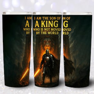 Son of a King 20oz Tumbler Wrap PNG, Christian Man Sublimation Design, Man of God Tumbler, Faith-Based Skinny Tumbler PNG Digital Download