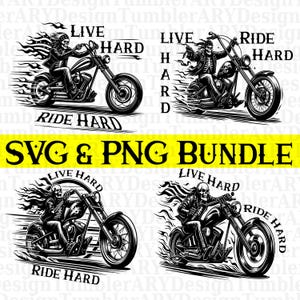 Live Hard Ride Hard Bundle SVG & PNG, Biker Lives Sublimation Design, Hell Rider Svg and Png Instant Digital Download, Biker Shirt png svg