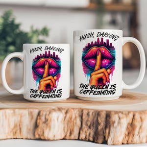 Design en sublimation de tasse à café Caffeine Queen (téléchargement numérique PNG)
