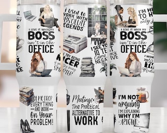 Funny Sarcastic Office Tumbler Wrap Design: 40oz Quencher (Digital Download)