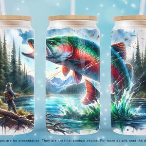Envoltorio para vaso de pesca, envoltorio para lata de vidrio para pesca, envoltorio para vidrio Libbey de 16 oz, regalo para amantes de la pesca, descarga digital de archivo PNG de vidrio para el Día del Padre