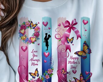 Floral Mother's Day PNG: Glossy Brushstroke Design (Digital Download)
