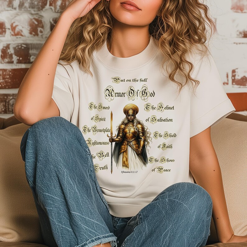 Armor of God PNG Sublimation Design, Black Woman Shirt Design, Bible