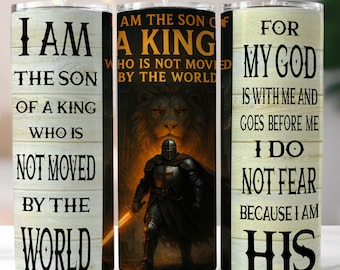 Son of a King Tumbler PNG: Christian 20oz Skinny Tumbler Wrap (Digital Download)