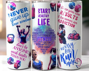 Motivational Fitness Tumbler Wrap: Gym Life Design (Digital Download)