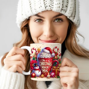 This is My Christmas Magic Mug PNG Design Digital Download, Christmas 11oz & 15oz Mug Png wrap, Christmas Holiday Mug png Sublimation Design