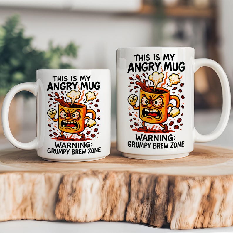 This is My Angry Mug Wrap PNG, 11oz 15oz Coffee Cup Sublimation Design ...