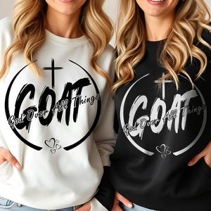 Christian G.O.A.T. (Gott über alle Dinge) SVG PNG - Glaube Digital Design (Digitaler Download)