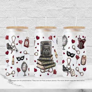 Spicy Book 16oz Libbey Glass Can Wrap PNG, Booktok Smut Sublimation Design, Romance Reader Gift, Bookish Aesthetic, Digital Download